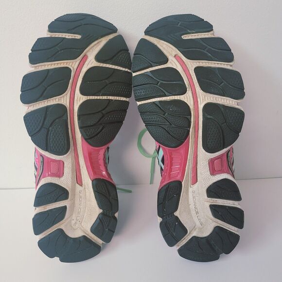 Asics Gel Nimbus 16 Pink Green Running Sneakers T485N Women Size 7,5 - Picture 6 of 16